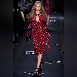 DVF runway! Maroon silk wrap dress